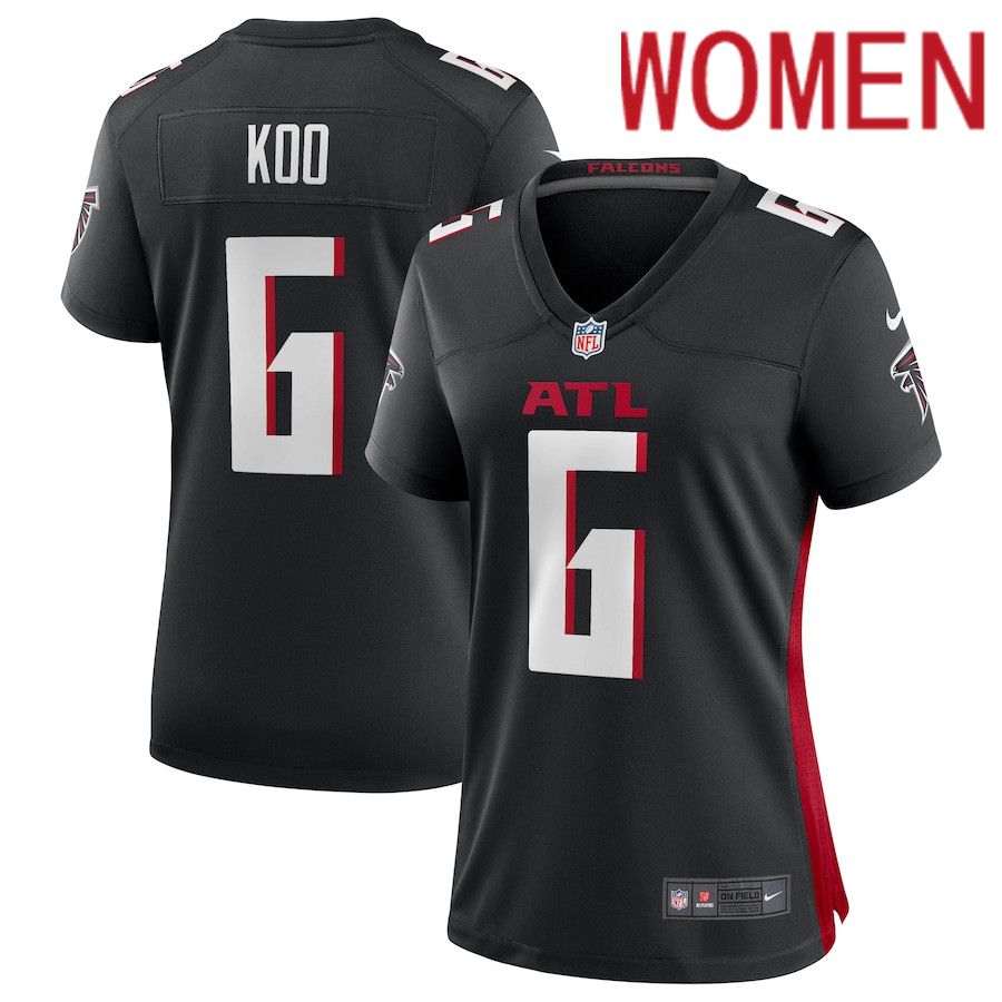 Women Atlanta Falcons 6 Younghoe Koo Nike Black Team Game NFL Jersey
